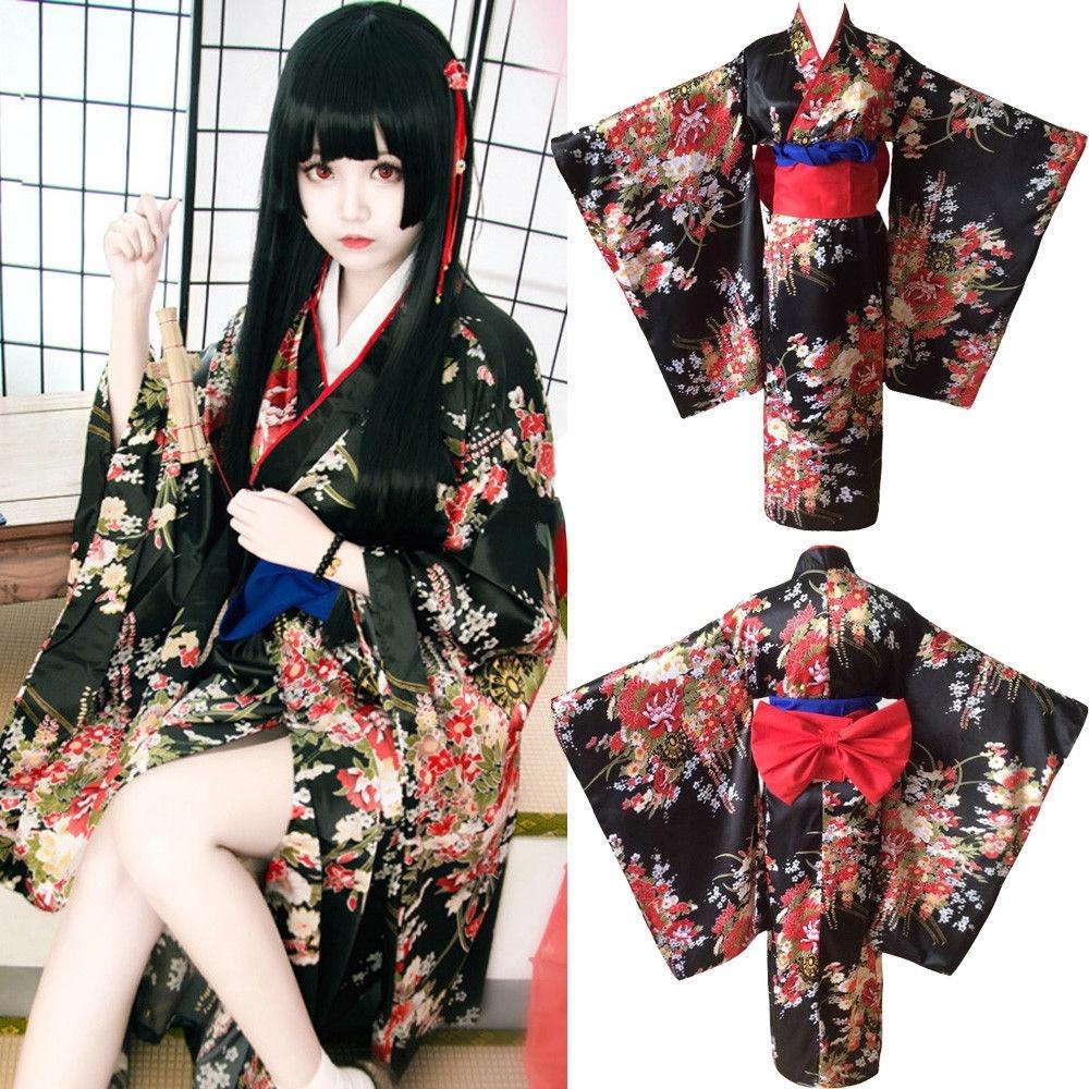 New Hell Girl Enma AI COS and Gorgeous All-match Animation Cosplay Women Kimono
