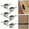 6pcs Heavy-Duty Metal Sliding Door Rail Kits with 4 Black Plastic Wheels - Easy-Glide Cabinet Door Fittings for Smooth Sliding