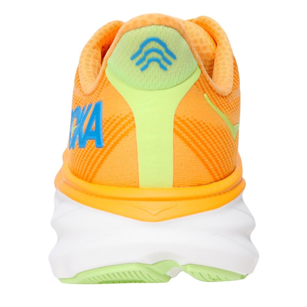 HOKA Clifton 9 Wide Running Orange Sneakers for and Walking Shoes, (1132210-SLRL), Jogging, Cushioning, (Orange/Size 28.5/Men's)