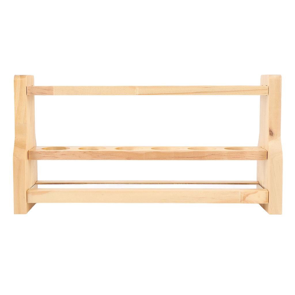 Wooden Test Tube Rack Storage 6 Round Hole Multifunctional Test Tube Stand Holder for Home Laborator