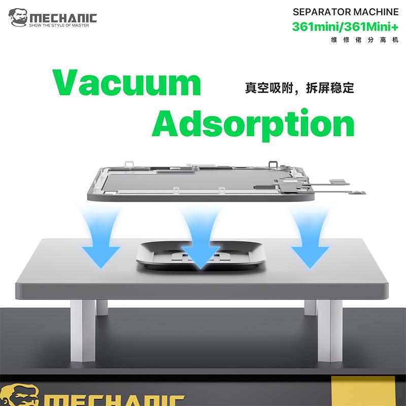 MECHANIC 361Mini/361Mini+ Vacuum Adsorption Back Glass Frame Bracket Flat & Curved Screen Adhesive Removal Separator Machine
