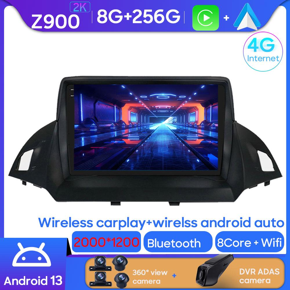 Android Мультимедиа Для Ford Kuga 2 Escape 3 2012 - 2019 Автомагнитола CPU Радио QLED Плеер Навигация Carplay Auto HDR 5G Приборная панель BT