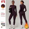 Plus Velvet Outdoor Warm Yoga Jumpsuit with Zipper