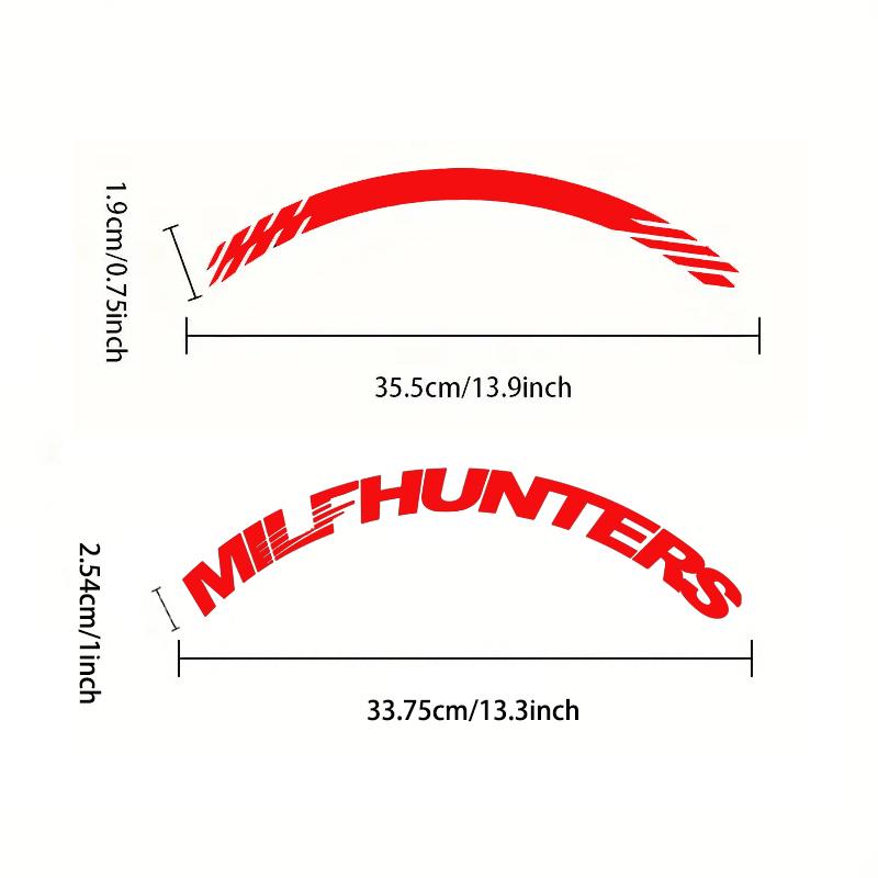 MILFHUNTERS Red Tire Letter Stickers Universal Rubber Tire Decals Wheel Sidewall Letters Funny Car Racing Accessories