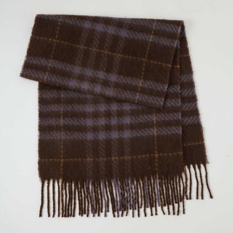 New Retro Plaid Mohair Scarf Women's Autumn and Winter Thickened Warm Temperament Versatile High-end Scarf