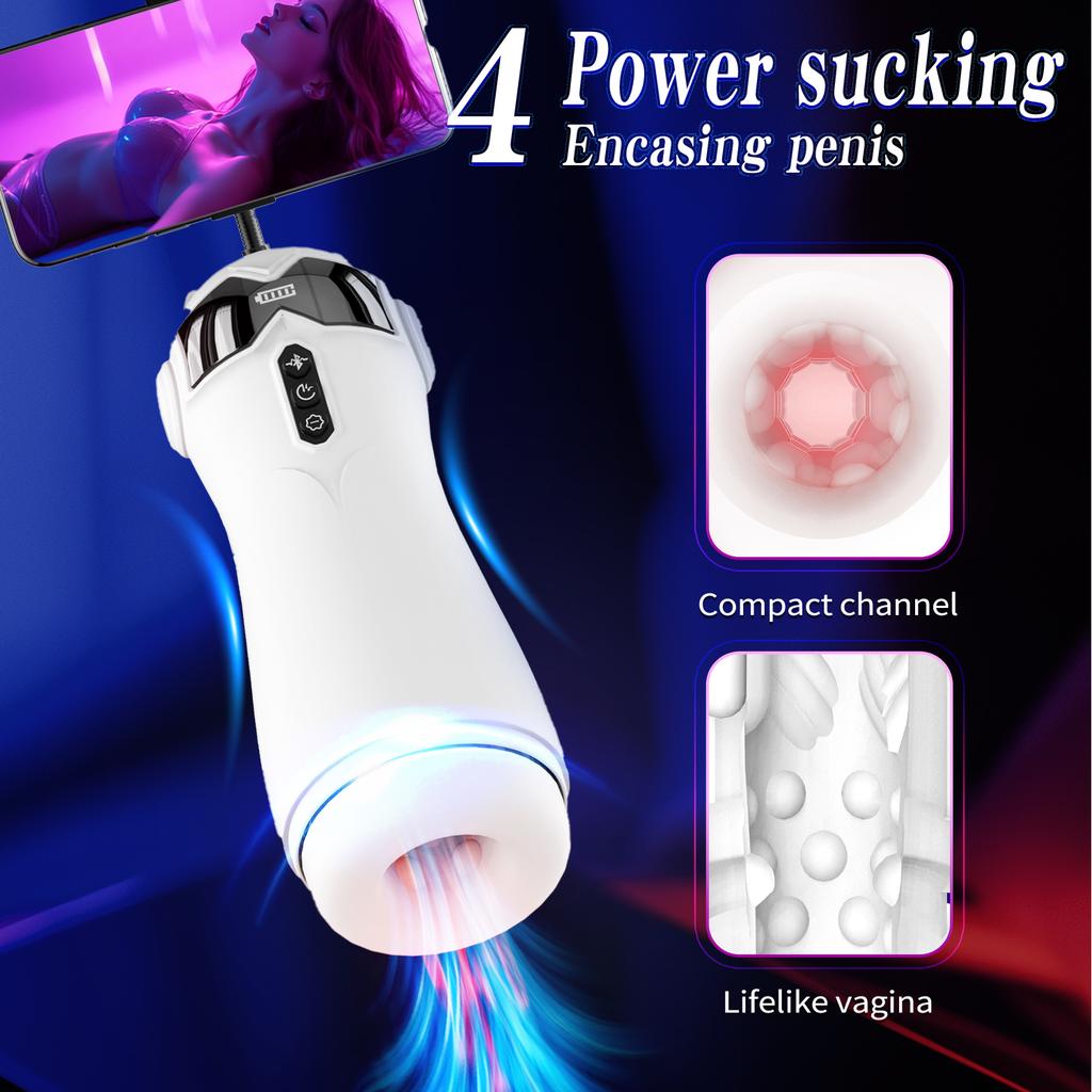 Automatic Sucking Male Vibration Masturbator Blowjob Machine Heating Masturbation Cup Vaginal Sex Toys for Men Adult Goods
