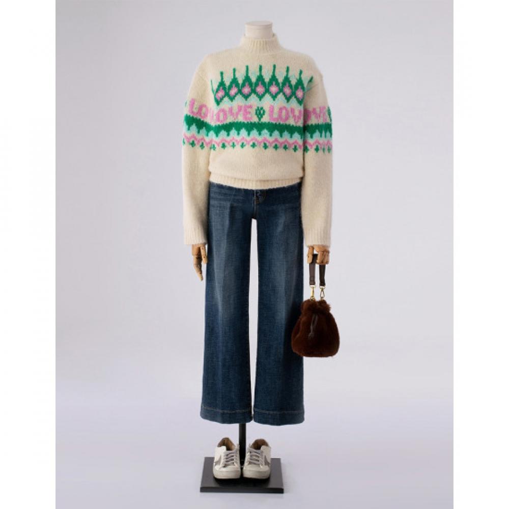 Win Alpaca Wool Blend Nordic Pattern Knit