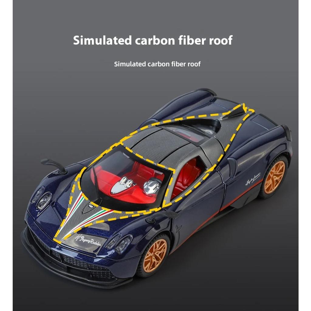 1/32 Суперкар Pagani Huayra BC Металлический литой модель автомобиля Библиотека Статические Звуковые и Световые Украшения Подарок на День рождения для Парня