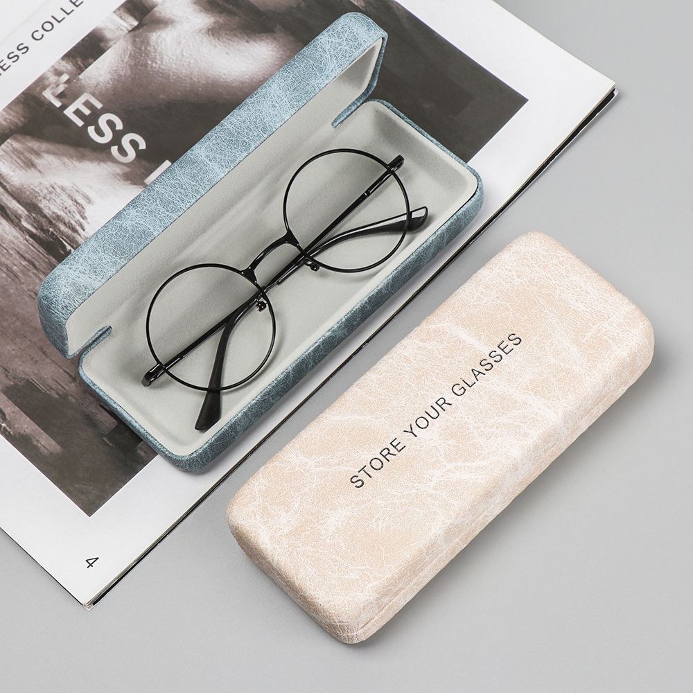 Мужской Женский Стальной Кожаный Портативный Футляр для Очков Футляр для Очков для Чтения Футляры для Очков Футляр для Очков