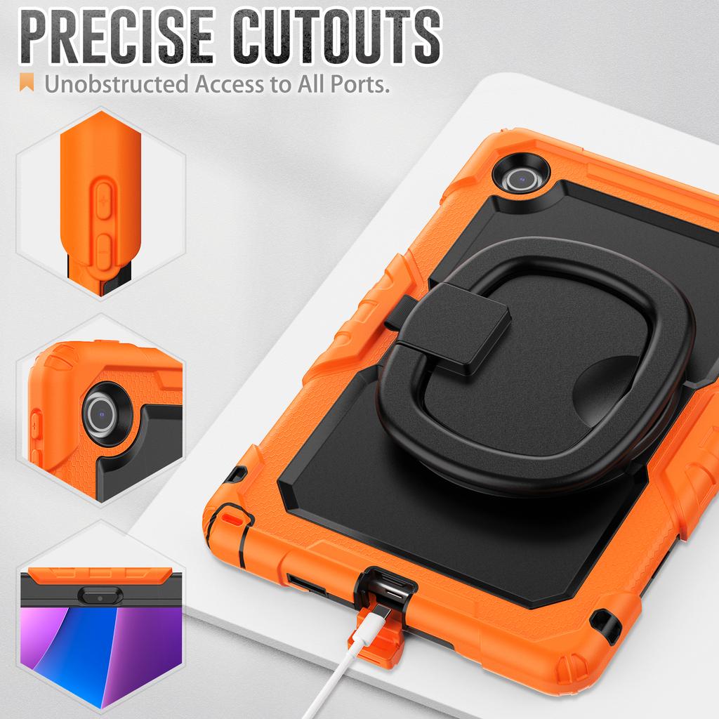 Для Lenovo Tab 10.1 (2025) TB-311XU/Tab TB311FU Чехол Кольцо Подставка ПК+Силикон Противоударная Накладка для Планшета