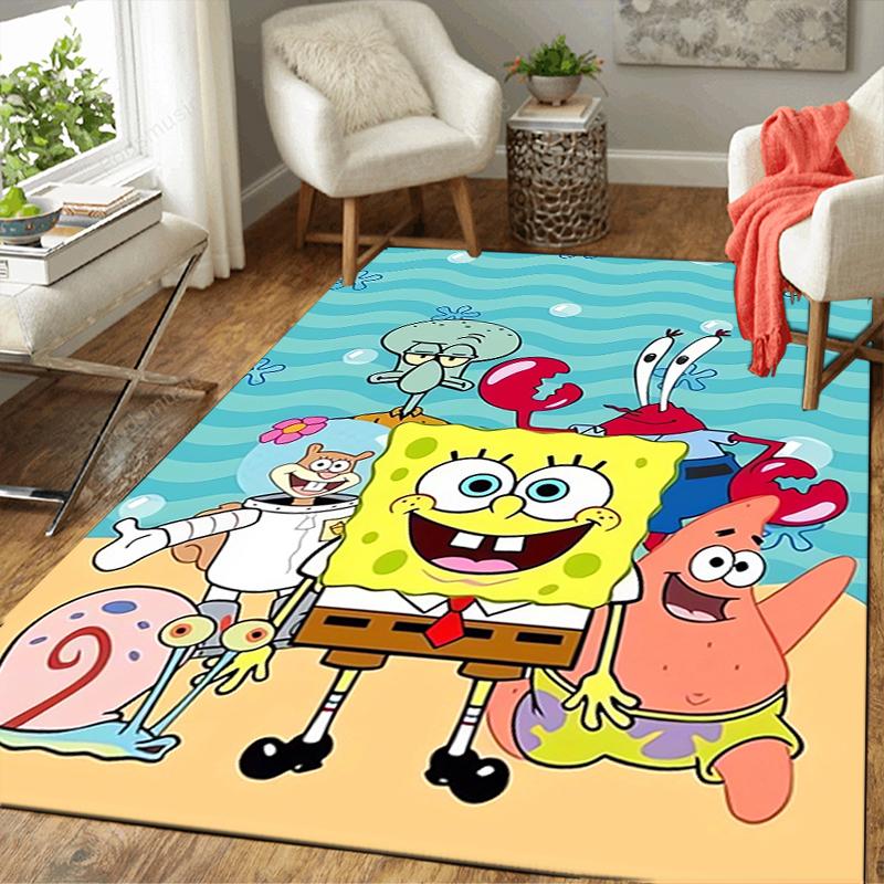 1Pc Spongebob Friends Rug, Office Carpet Indoor Outdoor Doormat, Non-Slip, Comfortable, Living, Christmas Halloween, Xmas Gift El140