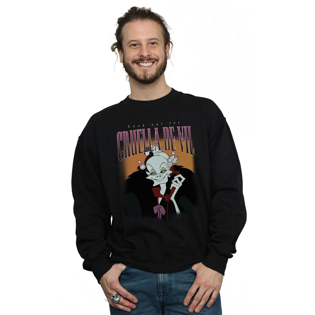 Disney Mens Cruella De Vil Homage Sweatshirt