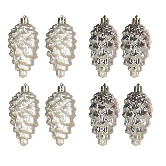 8 шт., подвески из сосновой шишки с ремешком, сверкающие яркие цвета, небьющиеся украшения для рождественской елки, реквизит для фотографий