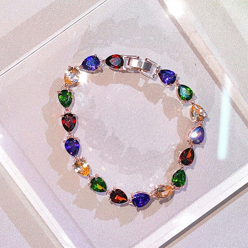 BELLA BOX Роскошные женские браслеты с разноцветными цирконами, ювелирные изделия на годовщину помолвки
