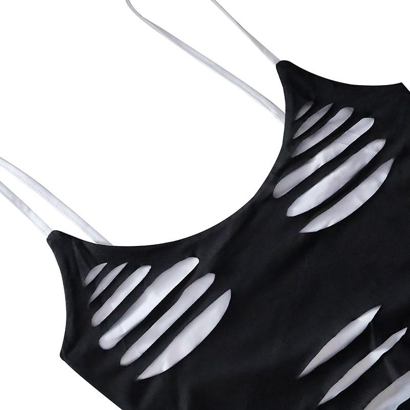 Women's Fashion Sexy Spice Summer Halter Temperament Colorful Printed Lace-up Wrap Hip Dress