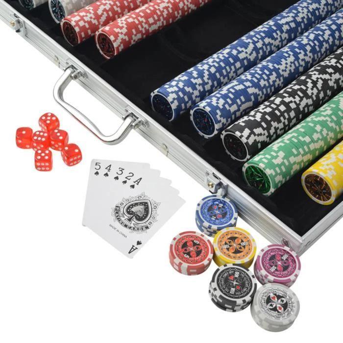 VidaXL Poker Set with 1000 Laser Aluminum Chips