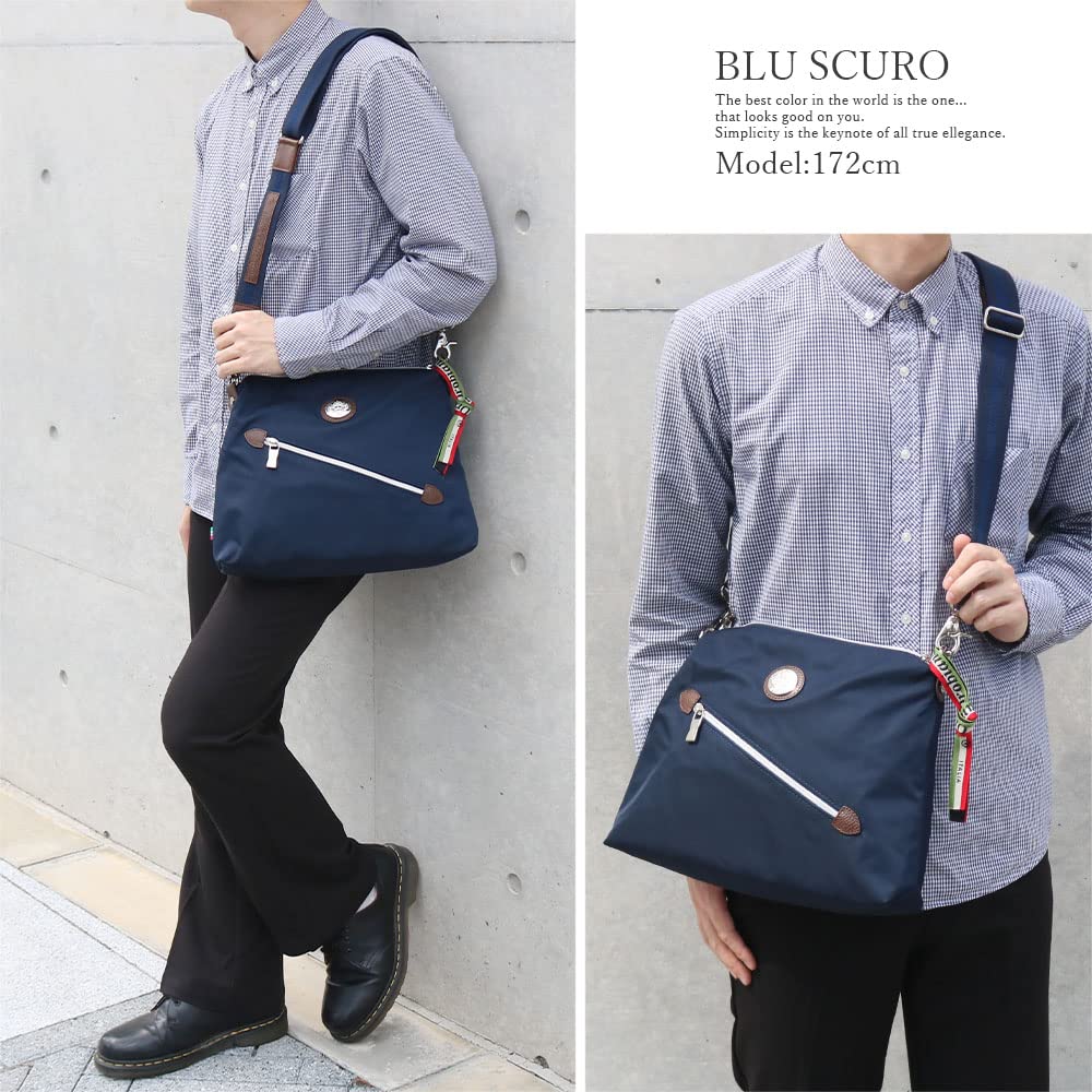 Orobianco IKONIKO-C 01 нейлоновая сумка-мессенджер 2-в-1 из нейлона Limonta (Сделано в Италии) - Мужская сумка-слингКлатч (Синий SCURONavy)