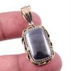 Натуральный камень цвета оружейного металла 925 проба Стерлинговое серебро Двухцветная подвеска 1,50'' K3e15