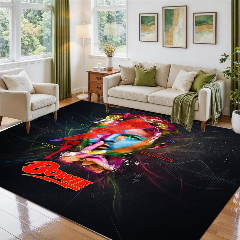 David Bowie Design Crystal Velvet Rug Soft Decorative Mat for Bedroom Entrance