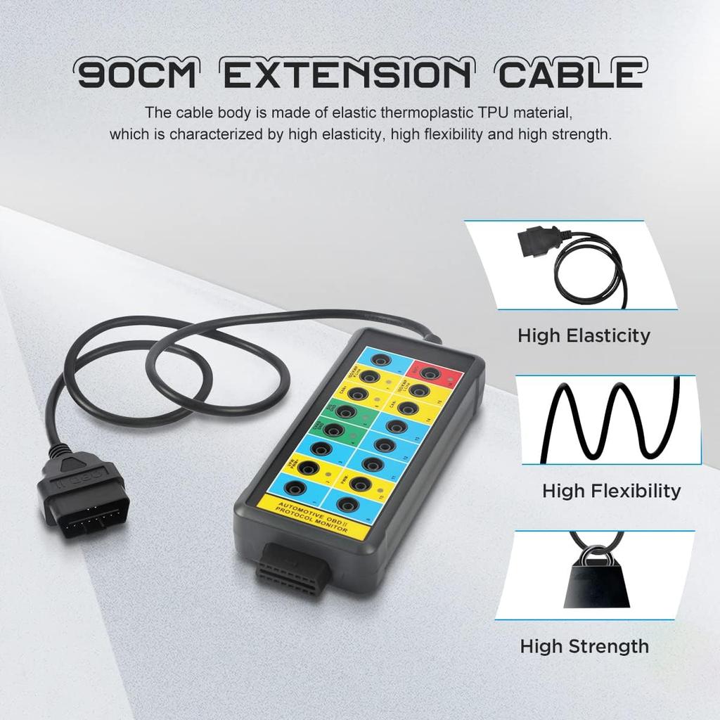 CMTOOL OBD2 Разветвитель с LED-индикатором, Профессиональный 16-контактный OBD-разветвитель, Автомобильный диагностический инструмент для электрических систем, Портативное тестирование