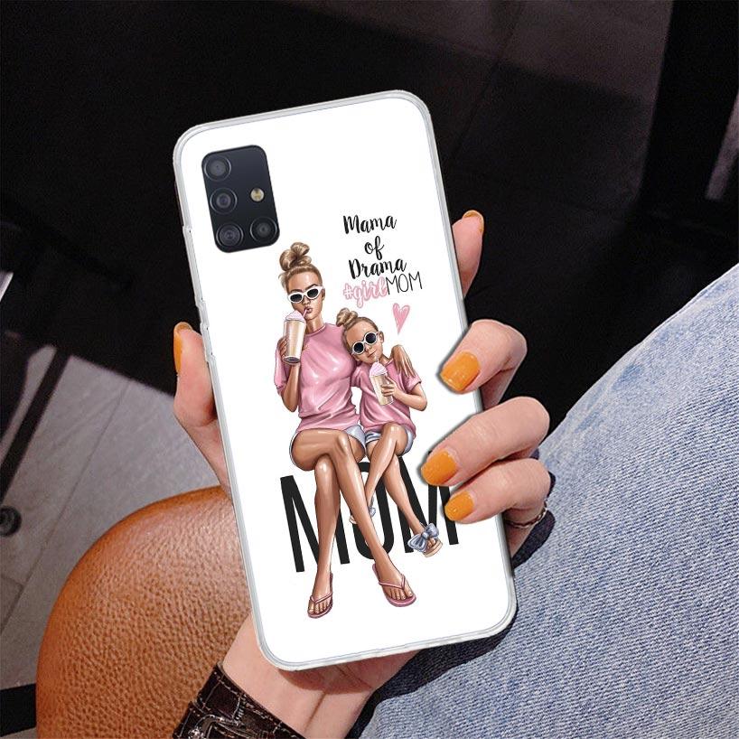 Baby Mom Girls Phone Case For Samsung Galaxy A52 A32 A22 A12 A51 A31 A50S A30S A20S A10S Note 20 Ultra 10 Plus S10 A72 A71 Galax