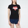 Puma Футболка с коротким рукавом и круглым вырезом в стиле американского винтажного принта с логотипом и сердцем, женские топы, цвет черный 845596-01