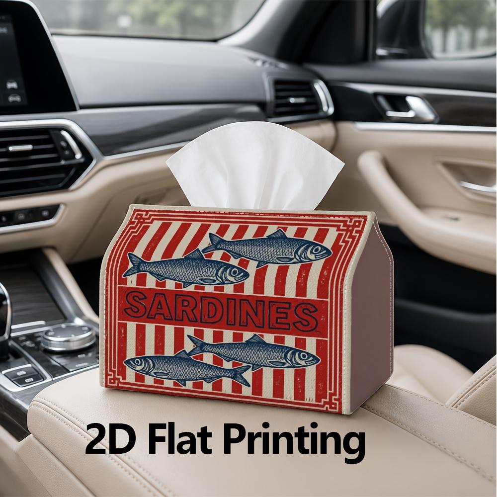 1pc, 2d Flat Printing, Tissue Box Sardines Pattern Printing Party Tissue Box, Multifunctional Kitchen and Dining Table, Coffee Table and Dining Table,