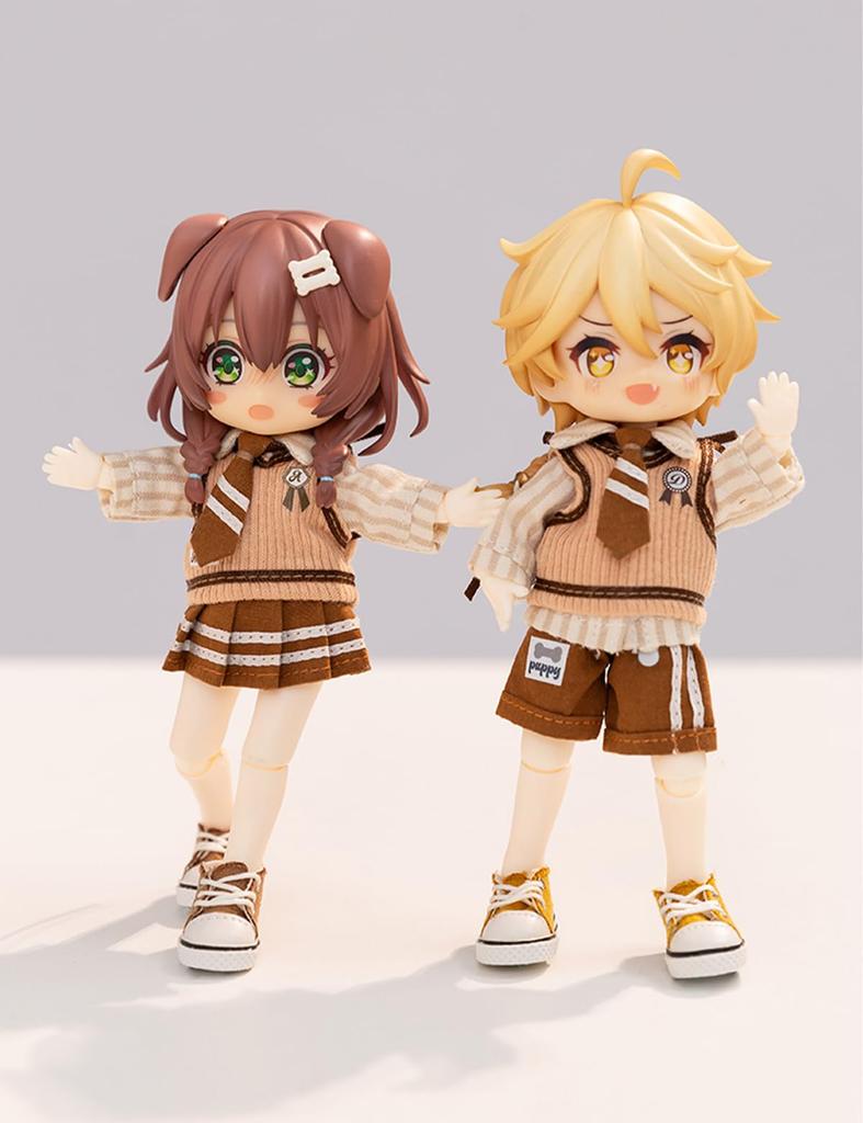 YMY Obitsu 11cm Doll Shirt Tie Waistcoat Half Skirt Uniform Set for BJD School Cosplay Costume Clothes + + + Girl's 1/12 Dolls, (Brown)