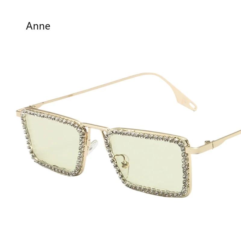 New Women Small Rectangular Sunglasses Fashion  Diamond Inlaid Small Frame Sun Glasses Women's UV Protection Shades Eyewear