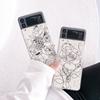Для Samsung Galaxy Z Flip 4 3 Чехол Line Animals Painted Прозрачный противоударный жесткий чехол для Samsung Z Flip4 Flip3 5g Чехол