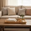 Bamboo Serving Tray with Handles Stackable Design Nesting Bamboo Trays Kitchenware for Dining Room