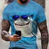 Новинка, мужская футболка с короткими рукавами и круглым вырезом с 3D графическим принтом «Забавная акула», летняя пляжная вечеринка