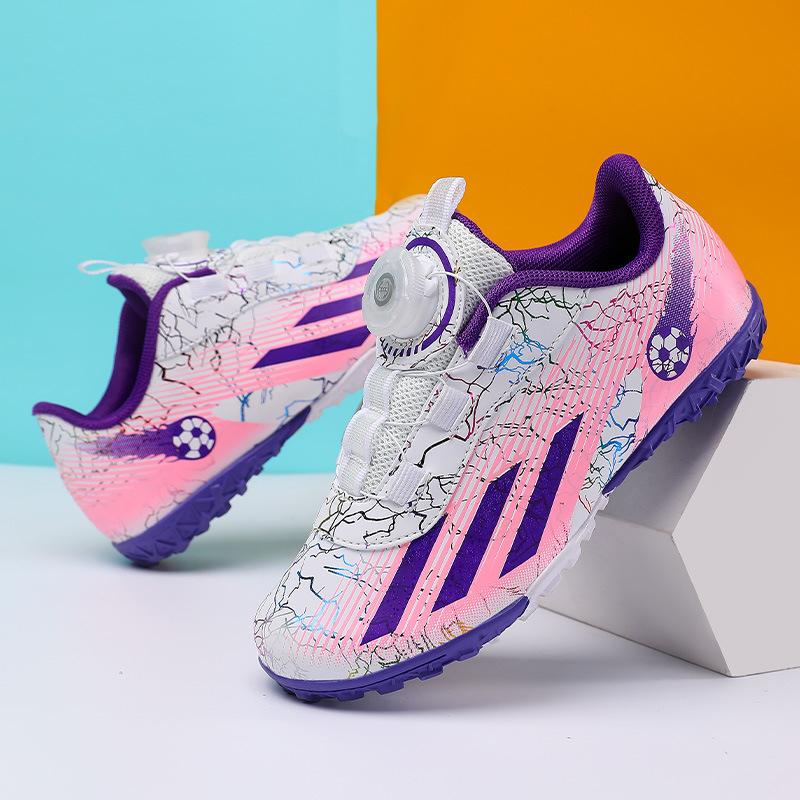 Футбольные бутсы Jinjiang для мальчиков и девочек TF со сломанными ногтями для детей и студентов, спортивная обувь с вращающимися кнопками