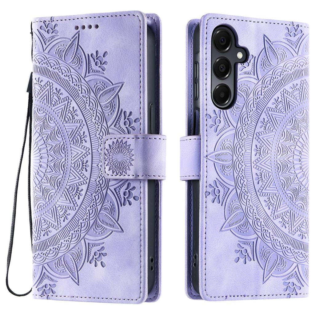 Чехол для Samsung Galaxy A17 с тисненым тотемом, кожаный чехол-кошелек с ремешком на руку