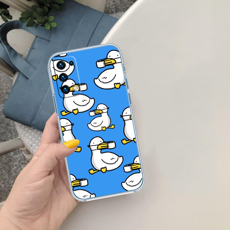 LO40 DUCK Cartoon Soft Shell Transparent Phone Case for Motorola Moto G7 G8 G9 G84 G85 G73 G24 G15 Z2 Play Power Plus
