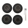 4PCS 1.2in RC Wheel Tires Rubber Brass Rim Superior Traction Enhanced Stability Black for Traxxas