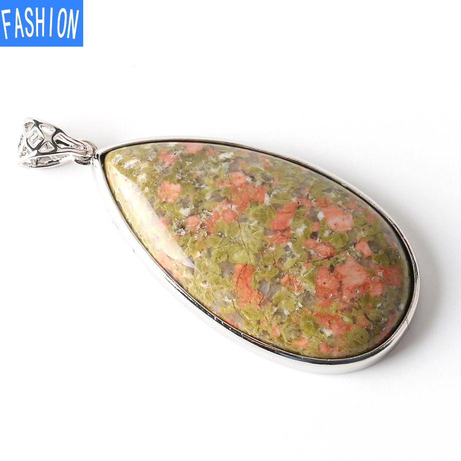 Большой кулон с каплей воды, женский натуральный камень, аметист, порошок, кристалл, лазурит, кулон, простой стиль