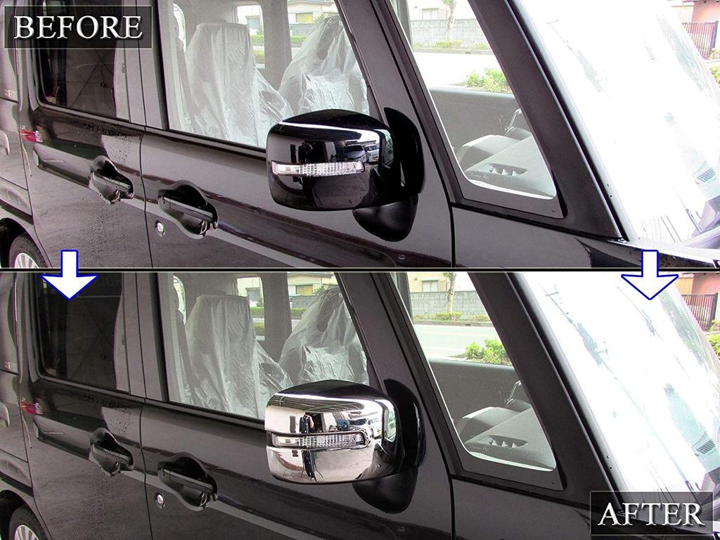 BRIGHTZ Chrome Door Mirror Type for Wagon R MH44S Covers, B, MH34S, [MIR-SID-152] (Part Number 11989)