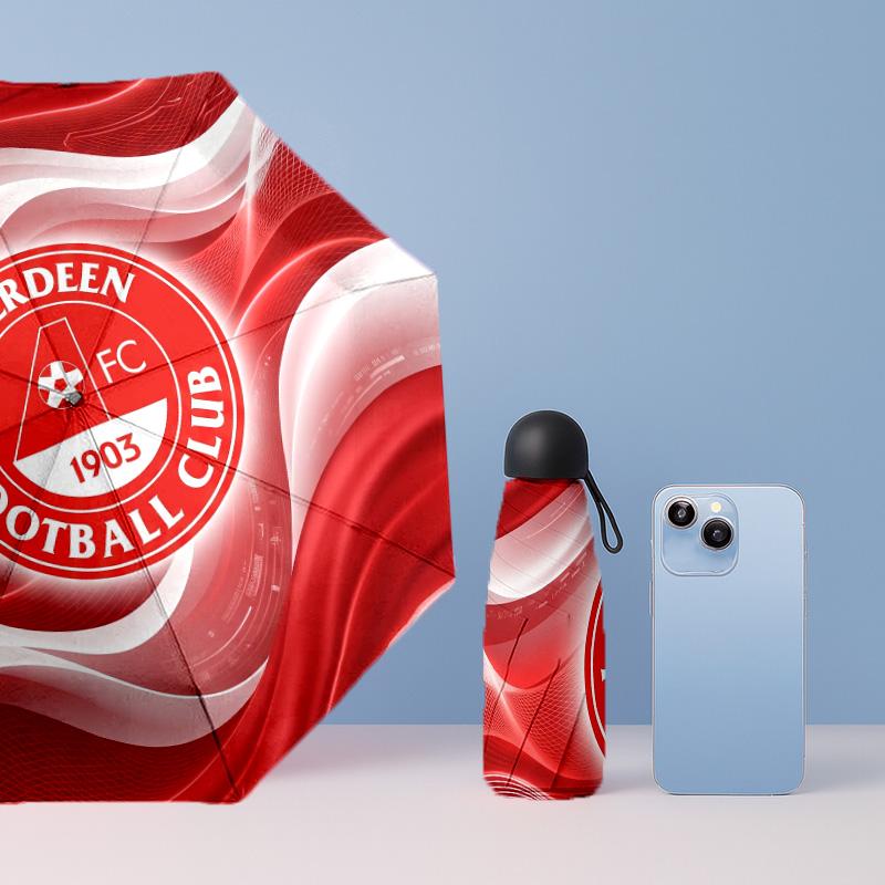 Aberdeen FC Mini 5 Fold Pocket Umbrella Compact Lightweight Anti UV Rain Sun Protection Umbrella Portable Travel Umbrella