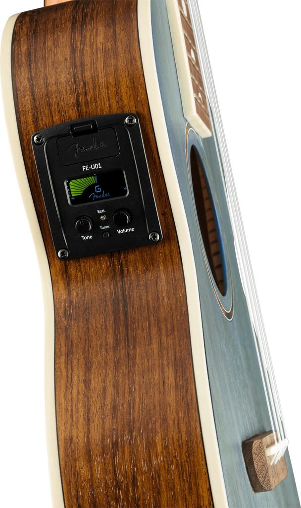Fender Укулеле Дэни Харрисон Бирюзовый с мягким чехлом Уке,
