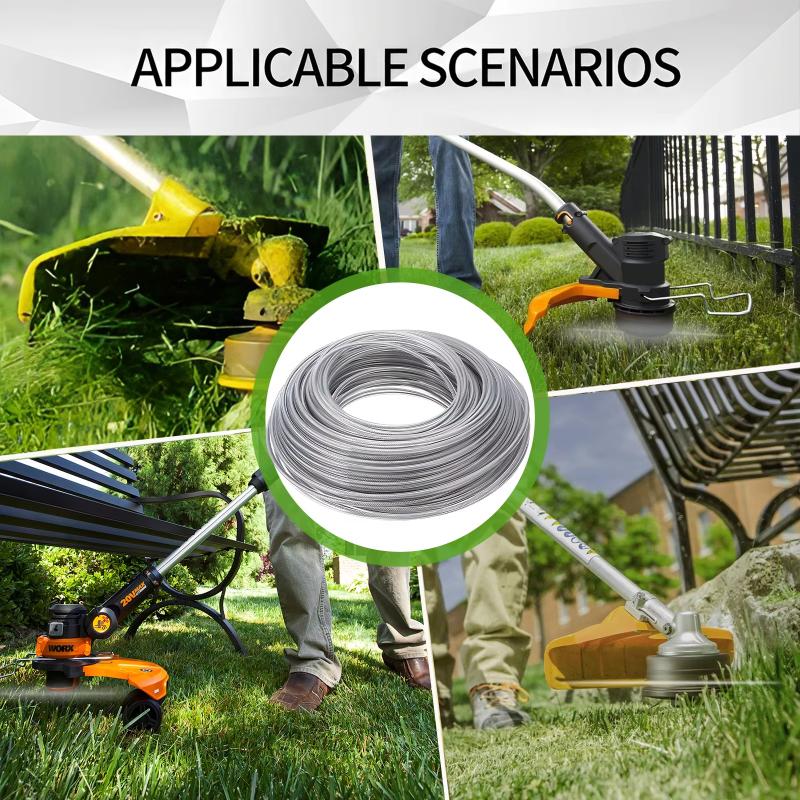Heavy Duty Serrated Edge Trimmer Line Steel Inner Core Sharp Cutting Weed Wacker Accessory for Garden Lawn Yard Weeding