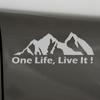 Универсальный черный ONE LIFE LIVE IT Тюнинг автомобиля Внедорожник Грузовик Горный силуэт Наклейка на автомобиль Декали Украшение Аксессуары
