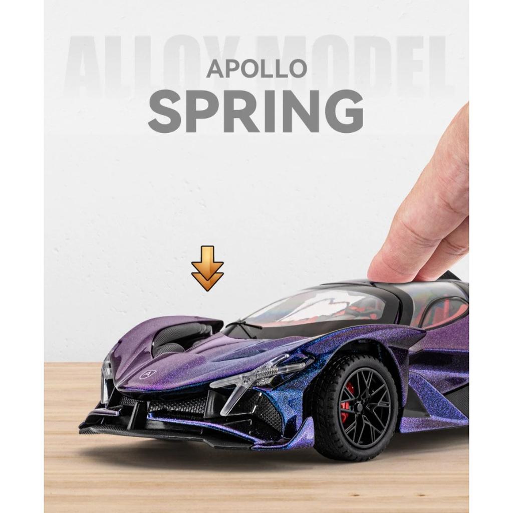 1/24 Apollo Project EVO Supercar Alloy Die Cast Toy Car Model Sound and Light Children's Toy Collectibles Birthday Gift
