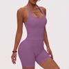 Womens Seamless Yoga Set With Built-in Bra Support High Elasticity Crop Top Leggings Fitness Activewear