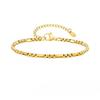 Vnox Stainless Steel Box Chain Bracelet for Men, Adjustable Link Wristband, Gold Silver Color Jewelry Anniversary Gifts