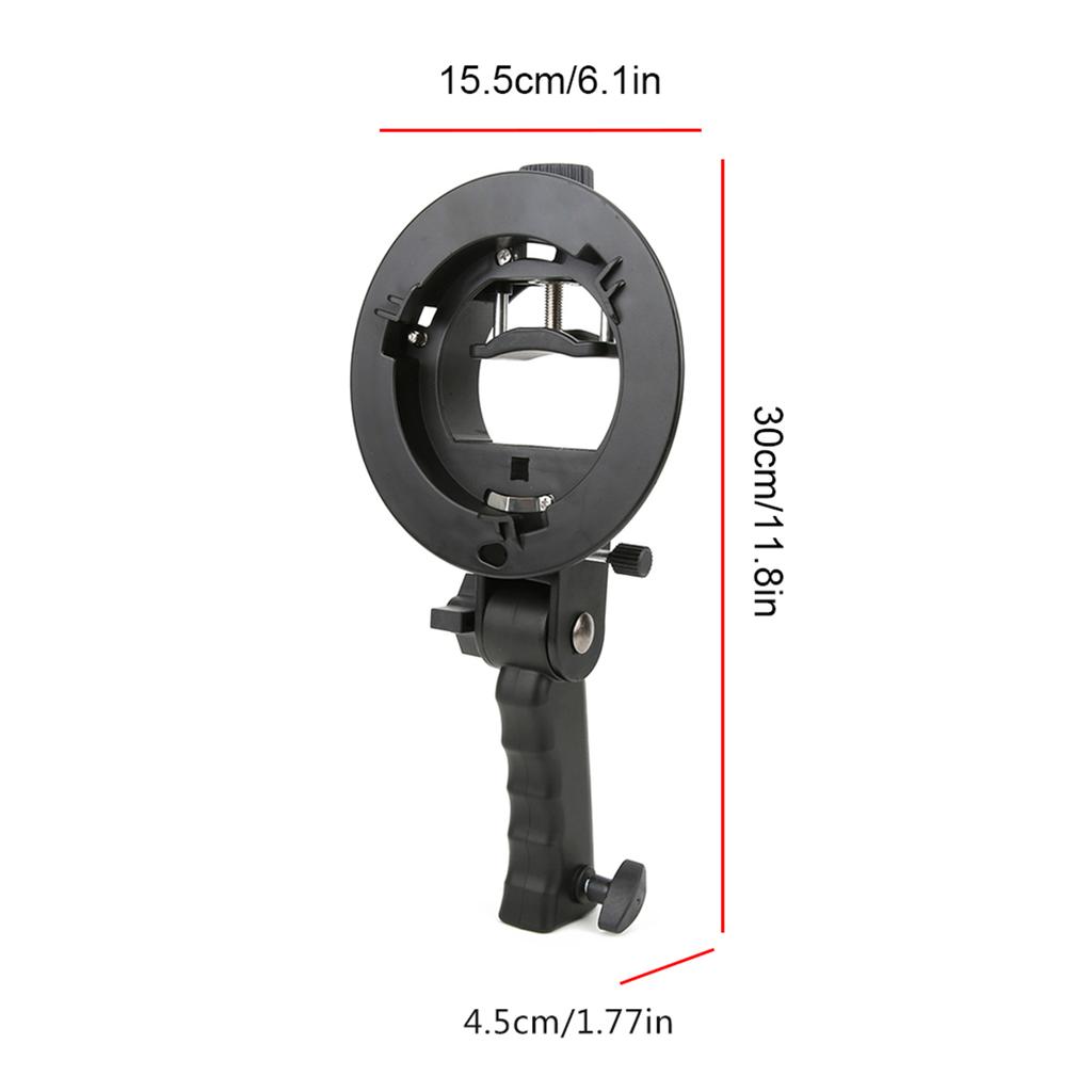Ручной держатель S-образной формы, аксессуар для фонарика Bowens Mount Camera Top Flashlight черного цвета