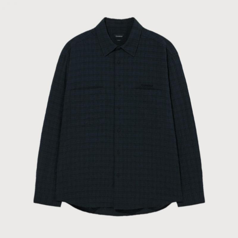 Летняя рубашка из жатого хлопка Covernot B1 Co2501sh10 Iv Na