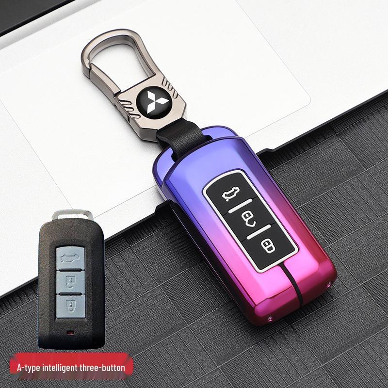 Чехол для ключа Mitsubishi для 2021 Outlander, Eclipse Cross, Pajero Sport, ASX: Модификация мужского корпуса и пряжки для автомобиля
