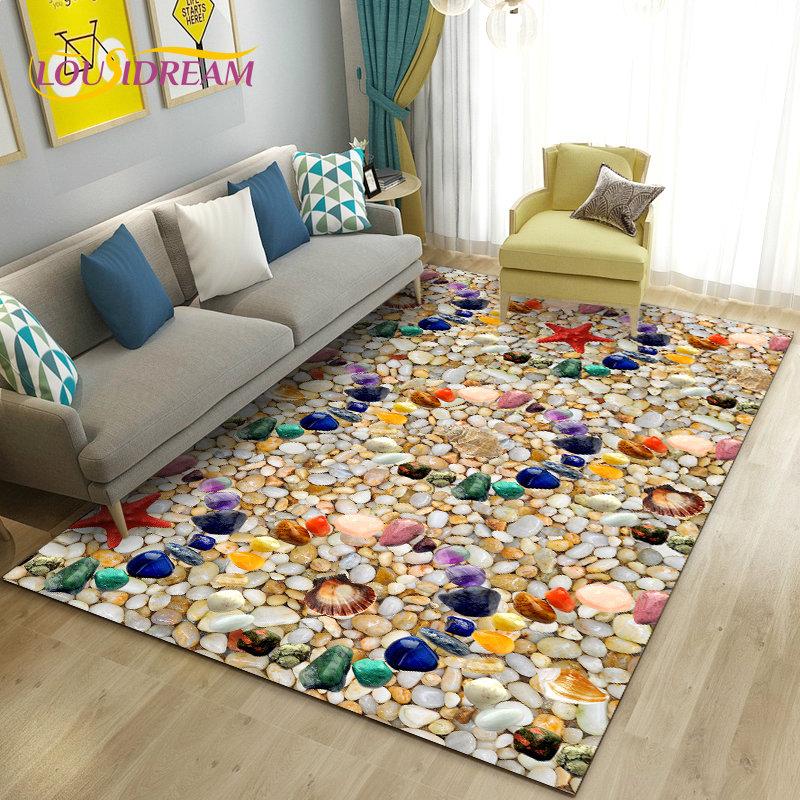 3D красочный коврик из булыжника, ковер для гостиной, спальни, дивана, коврик для кухни, украшение для кухни, детский нескользящий напольный коврик