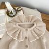 Autumn 2025 Baby Girl Ruffle Collar Knit Cardigan Sweater (0-3 Years)